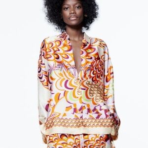 Zara multicoloured printed set, Size M